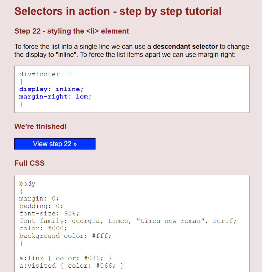 CSS snapshot 1